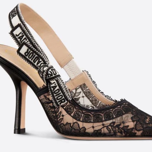 Christian Dior J' DIOR SLINGBACK PUMP in Roses Lace Embroidery - Picture 14 of 16